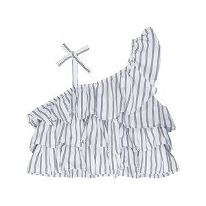 HABITUAL girl Girl's Asymmetrical Ruffle Top (Big Kids) White 16 (Big Kid)